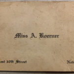 Anna's business card for the building she leased to run as a boarding house.